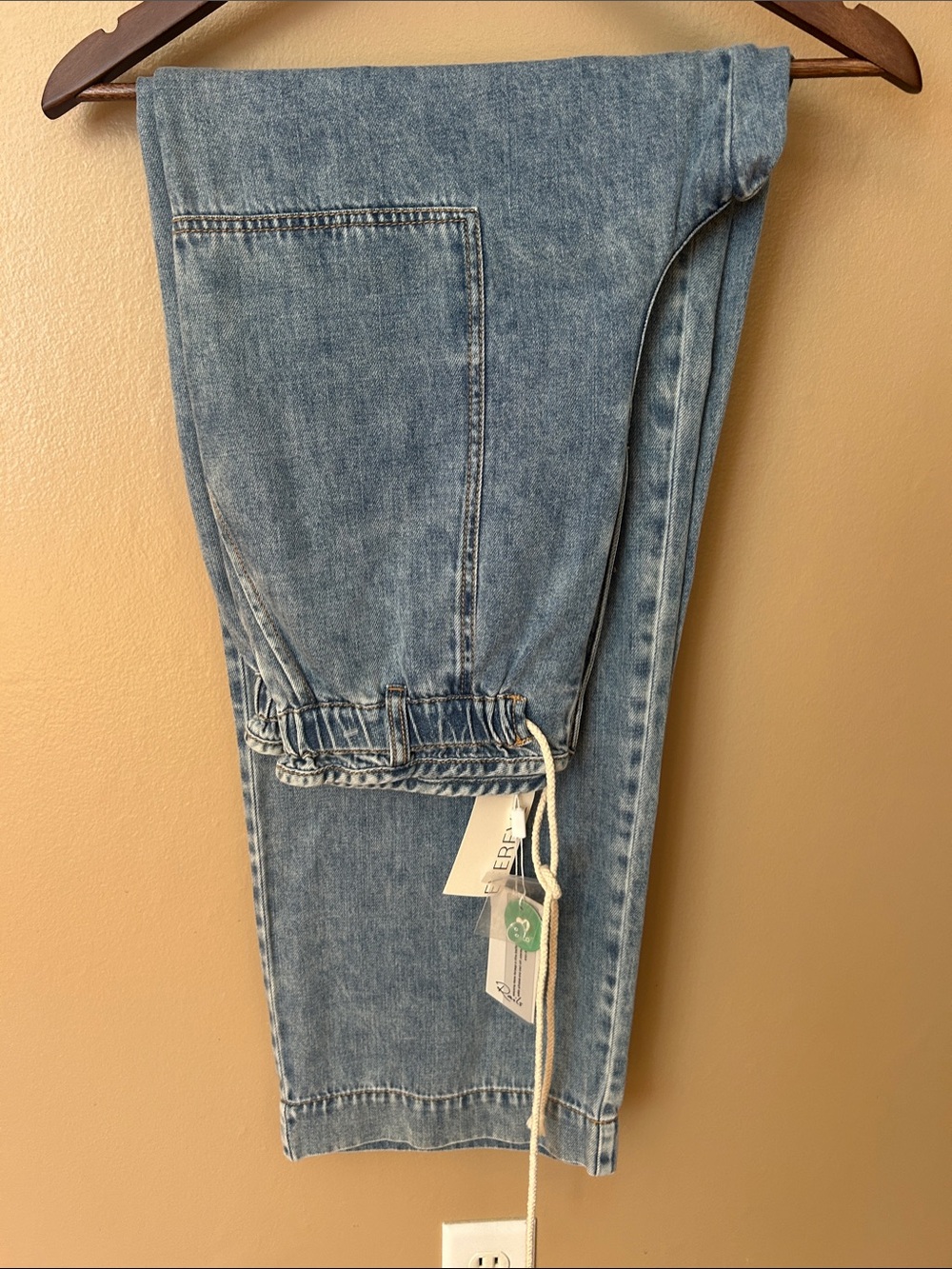 Rails Evereve Light Blue Wide Leg Drawstring Jeans size M medium